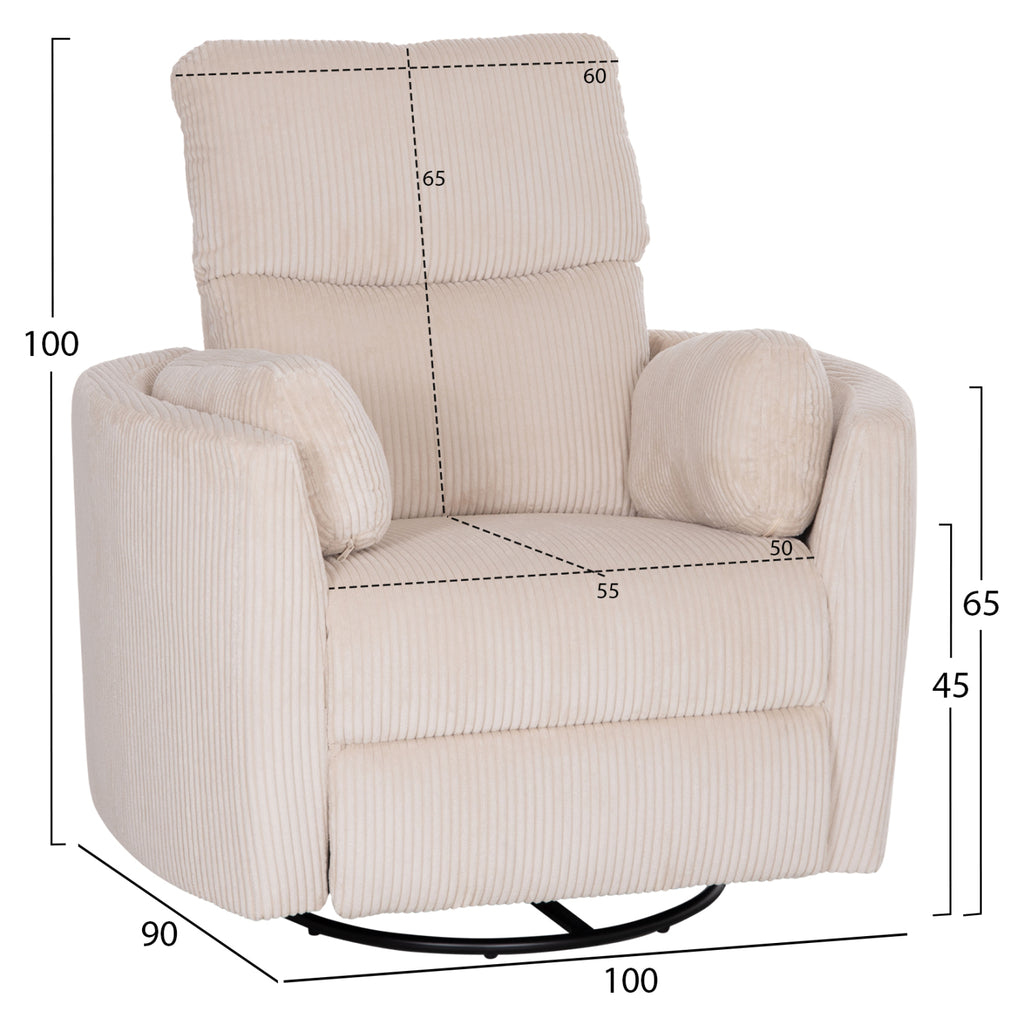 ΠΟΛΥΘΡΟΝΑ ΘΗΛΑΣΜΟΥ/RELAX VELMORA HM3300.03 ΜΠΕΖ ΚΟΤΛΕ ΥΦΑΣΜΑ 100x90x100Υεκ