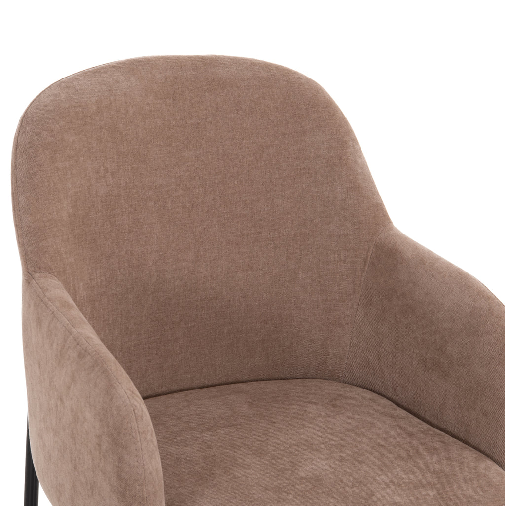ΠΟΛΥΘΡΟΝΑ ΤΡΑΠΕΖΑΡΙΑΣ MANIDO HM18429.03 TAUPE ΥΦΑΣΜΑ-ΜΕΤΑΛ.ΜΑΥΡΑ ΠΟΔΙΑ 54x61x87Υεκ