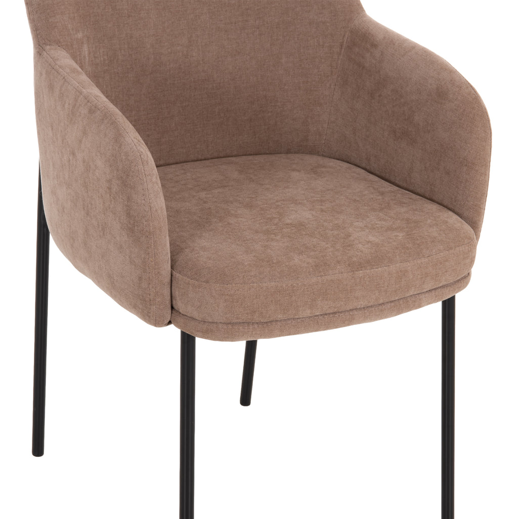 ΠΟΛΥΘΡΟΝΑ ΤΡΑΠΕΖΑΡΙΑΣ MANIDO HM18429.03 TAUPE ΥΦΑΣΜΑ-ΜΕΤΑΛ.ΜΑΥΡΑ ΠΟΔΙΑ 54x61x87Υεκ