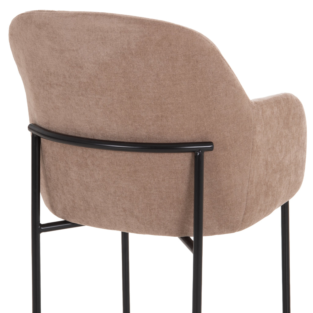 ΠΟΛΥΘΡΟΝΑ ΤΡΑΠΕΖΑΡΙΑΣ MANIDO HM18429.03 TAUPE ΥΦΑΣΜΑ-ΜΕΤΑΛ.ΜΑΥΡΑ ΠΟΔΙΑ 54x61x87Υεκ