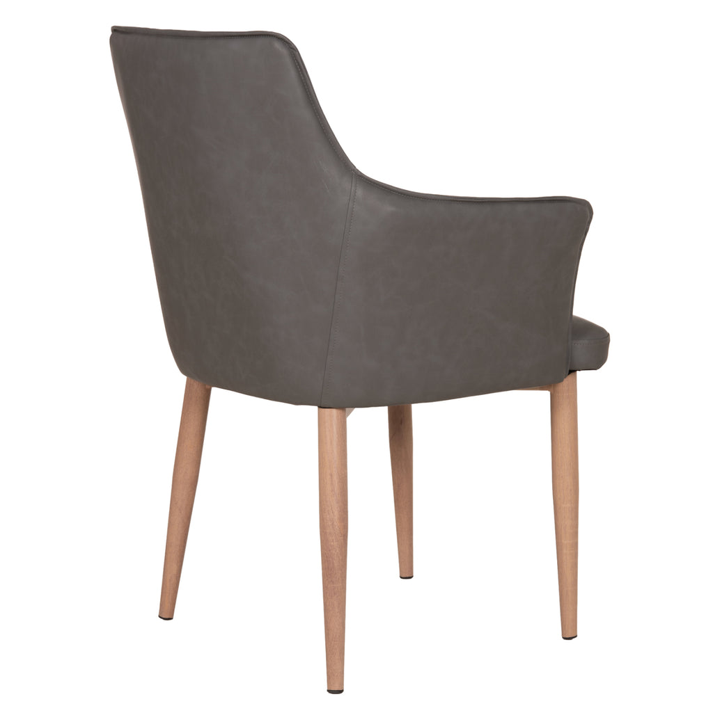 ΠΟΛΥΘΡΟΝΑ ΤΡΑΠΕΖΑΡΙΑΣ MELL HM18448.01 PU ΣΕ SMOKY ΓΚΡΙ--ΜΕΤΑΛ.ΠΟΔΙΑ 59x57x85Υεκ.