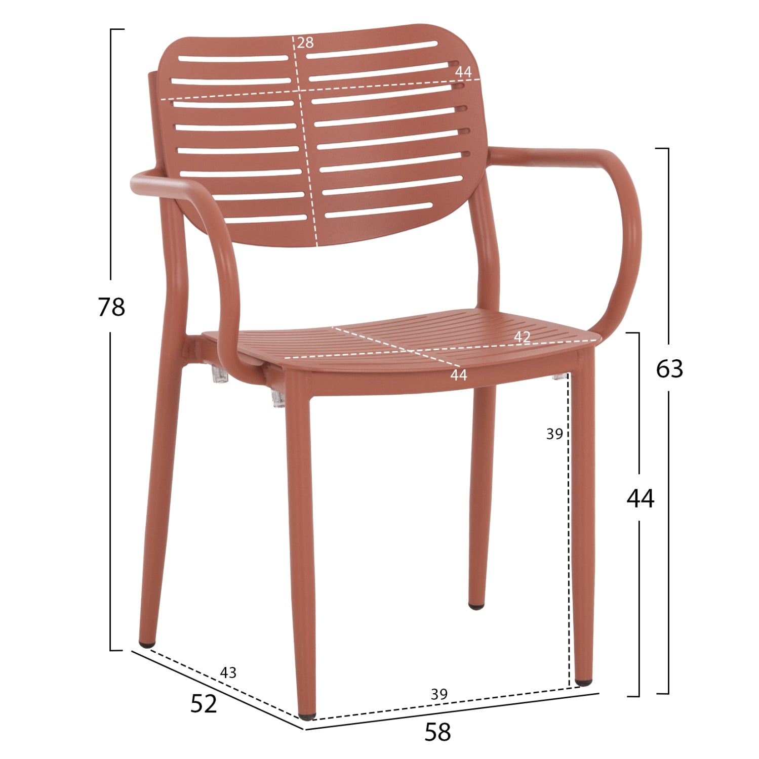ΠΟΛΥΘΡΟΝΑ ΤΡΑΠΕΖΑΡΙΑΣ HILLIARD HM6644.08 ΑΛΟΥΜΙΝΙΟ ΣΕ TERRACOTTA 58x52x78Υεκ