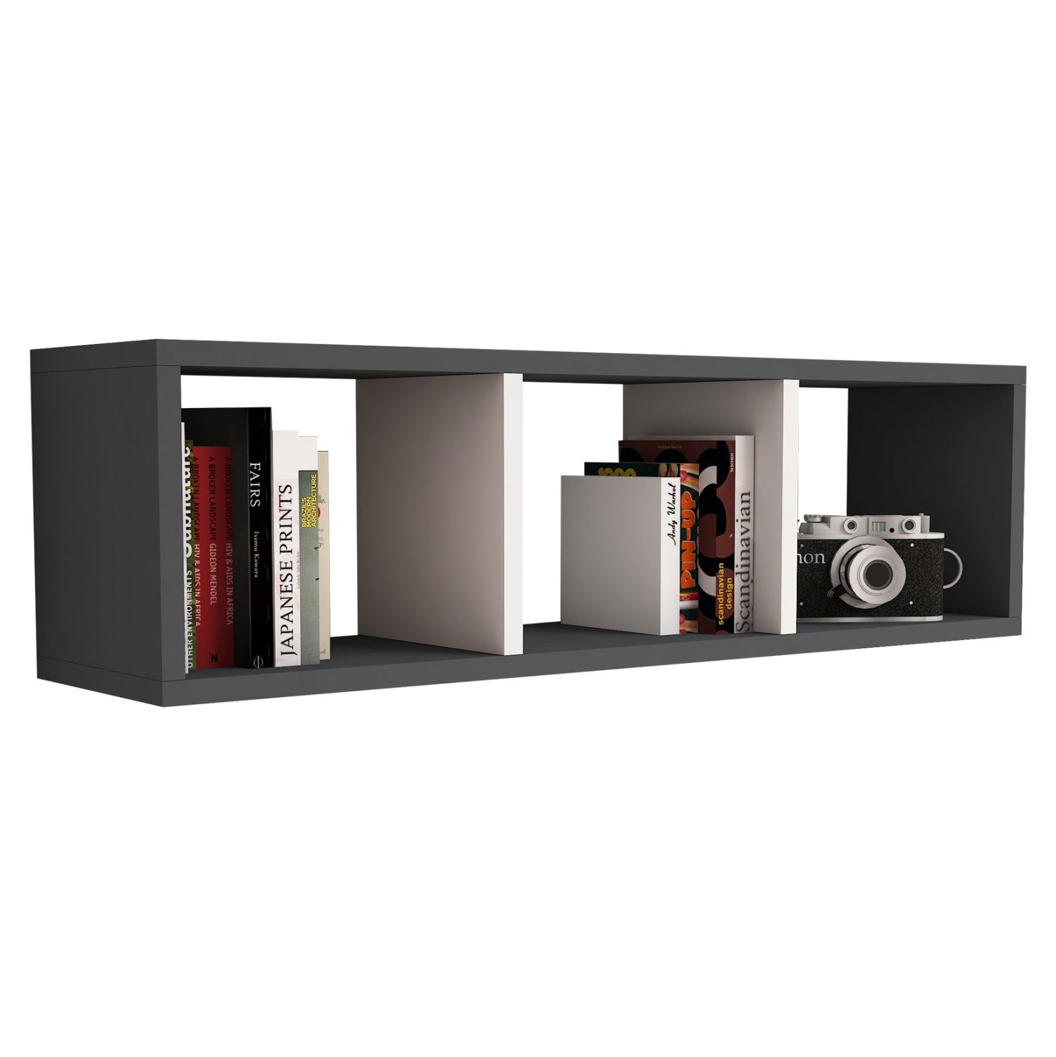 ΡΑΦΙΕΡΑ ΤΟΙΧΟΥ ΜΕΛΑΜΙΝΗΣ ΓΚΡΙ & ΛΕΥΚΟ CLASSIKER HM9228.13 90x22x25,6Υ εκ.