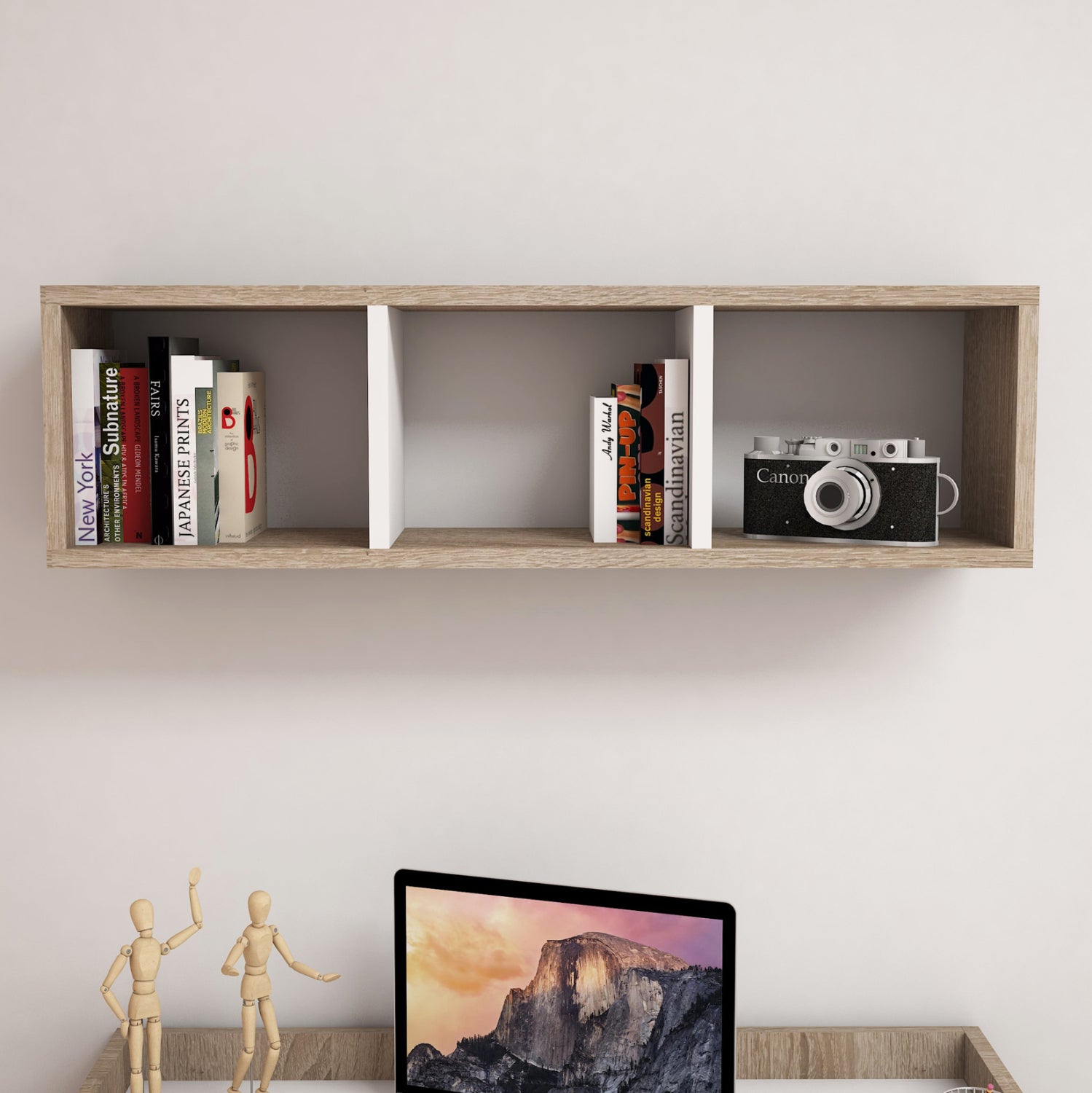 ΡΑΦΙΕΡΑ ΤΟΙΧΟΥ ΜΕΛΑΜΙΝΗΣ SONAMA & ΛΕΥΚΟ CLASSIKER HM9228.12 90x22x25,6Υ εκ.
