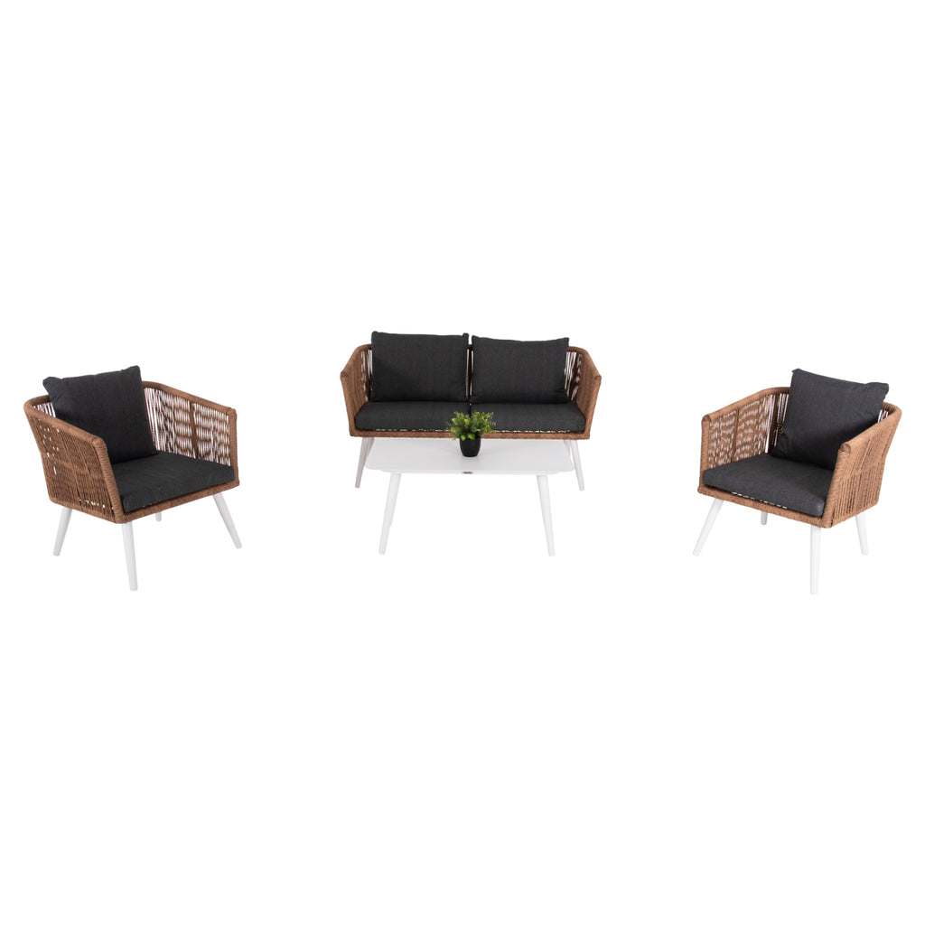ΣΑΛΟΝΙ ΕΞ.ΧΩΡΟΥ 4ΤΜΧ FREJA HM6057.01 ΑΛΟΥΜ. ΛΕΥΚΟ-PE RATTAN ΜΠΕΖ-ΑΝΘΡΑΚΙ ΜΑΞΙΛΑΡΙΑ