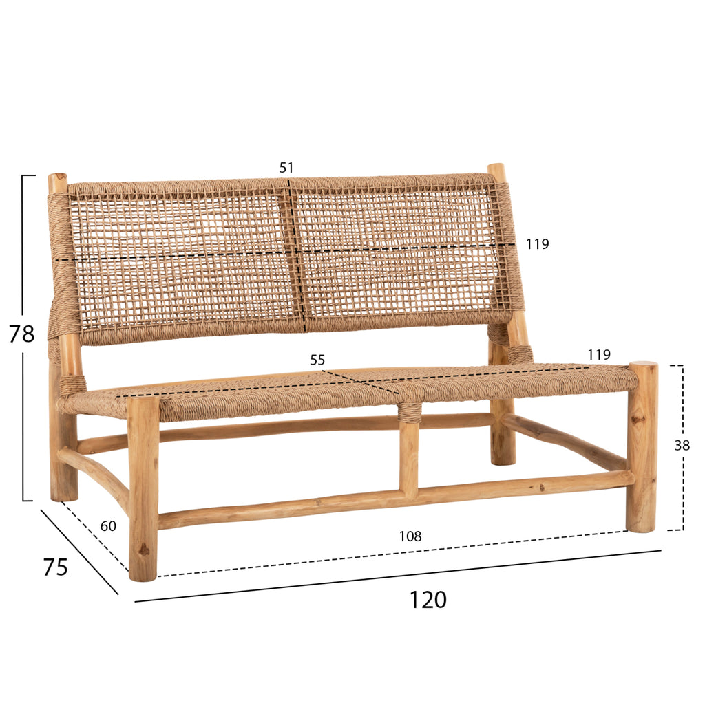 ΣΑΛΟΝΙ ΕΞΩΤ. ΧΩΡΟΥ 4ΤΜΧ LONDER HM11957 ΜΑΣΙΦ TEAK-ΣΥΝΘ.RATTAN-ΦΥΣΙΚΟ