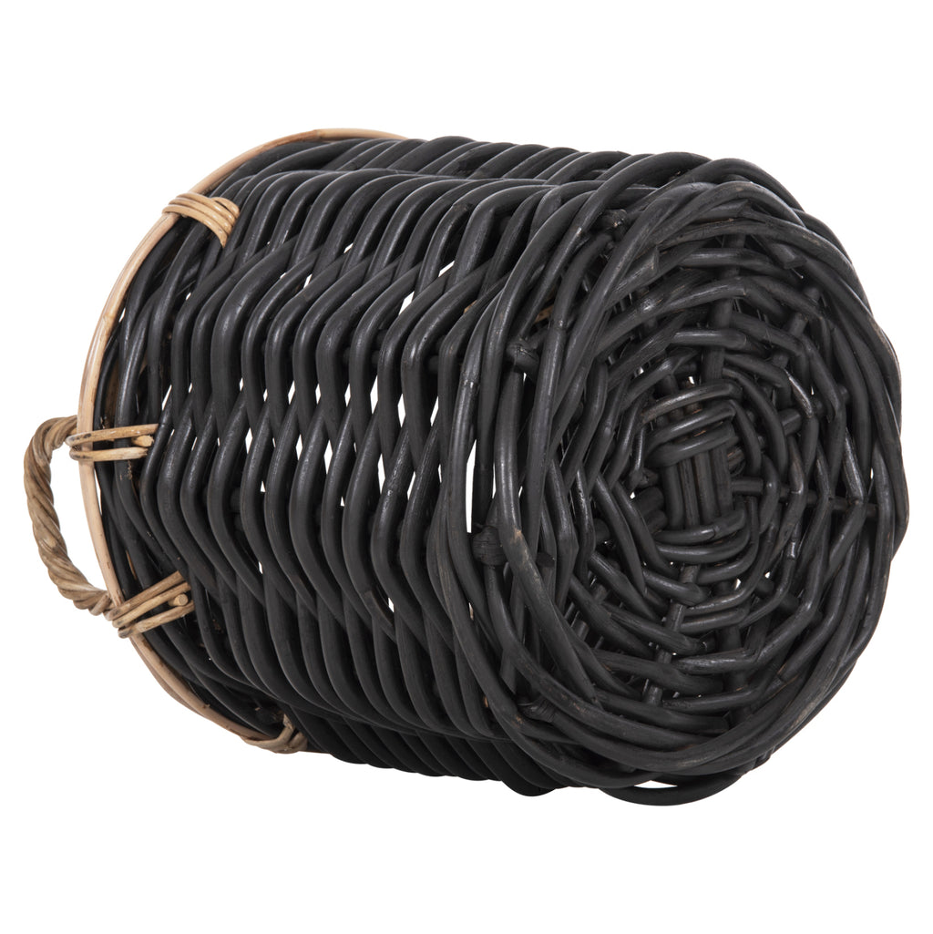 ΣΕΤ 2 ΚΑΛΑΘΙΑ POTTS HM4379 ΜΑΥΡO&ΦΥΣΙΚΟ ΧΡΩΜΑ- CL RATTAN Φ61+Φ45εκ.