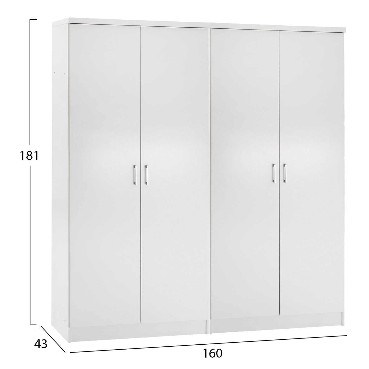 ΣΕΤ 2 ΝΤΟΥΛΑΠΕΣ 2ΦΥΛΛΕΣ JENNA HM11350.05 ΜΕΛΑΜΙΝΗ ΣΕ ΛΕΥΚΟ 160x43x181Υεκ