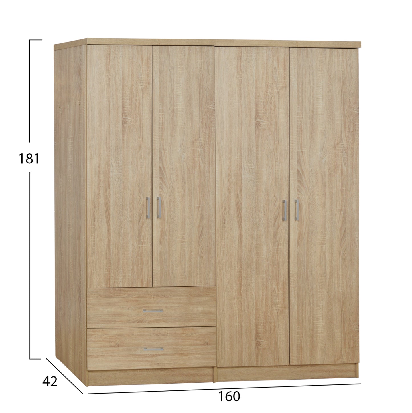 ΝΤΟΥΛΑΠΑ 4-ΦΥΛΛΗ ΜΕ 2 ΣΥΡΤΑΡΙΑ JENNA HM11351.02 ΜΕΛΑΜΙΝΗ ΣΕ SONAMA 160x42x181Υ