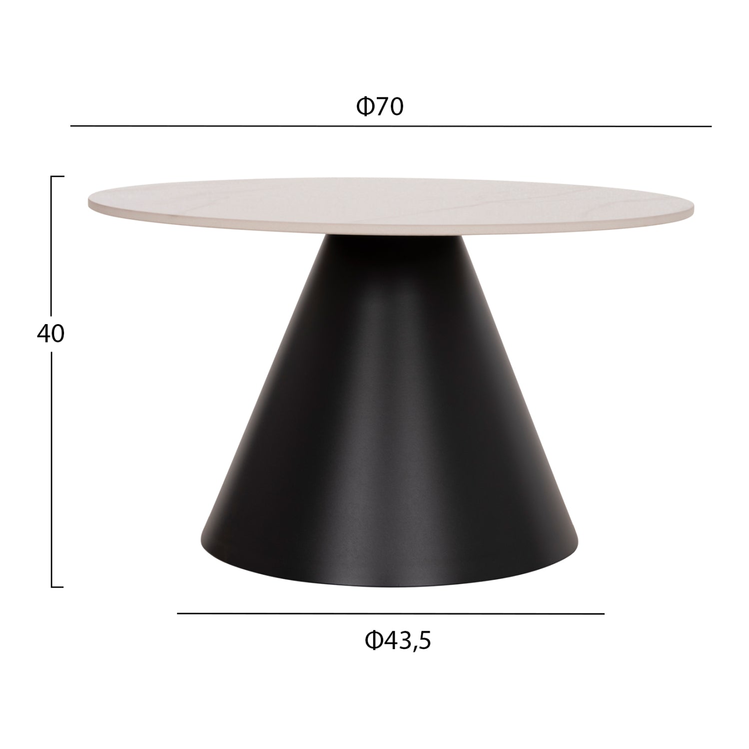 ΣΕΤ 2 ΤΡΑΠΕΖΙΑ ΣΑΛΟΝΙΟΥ RIDGE(X) HM18307.02 SINTERED STONE TOPS--ΒΑΣΕΙΣ ΜΑΥΡΕΣ Φ50 & Φ70