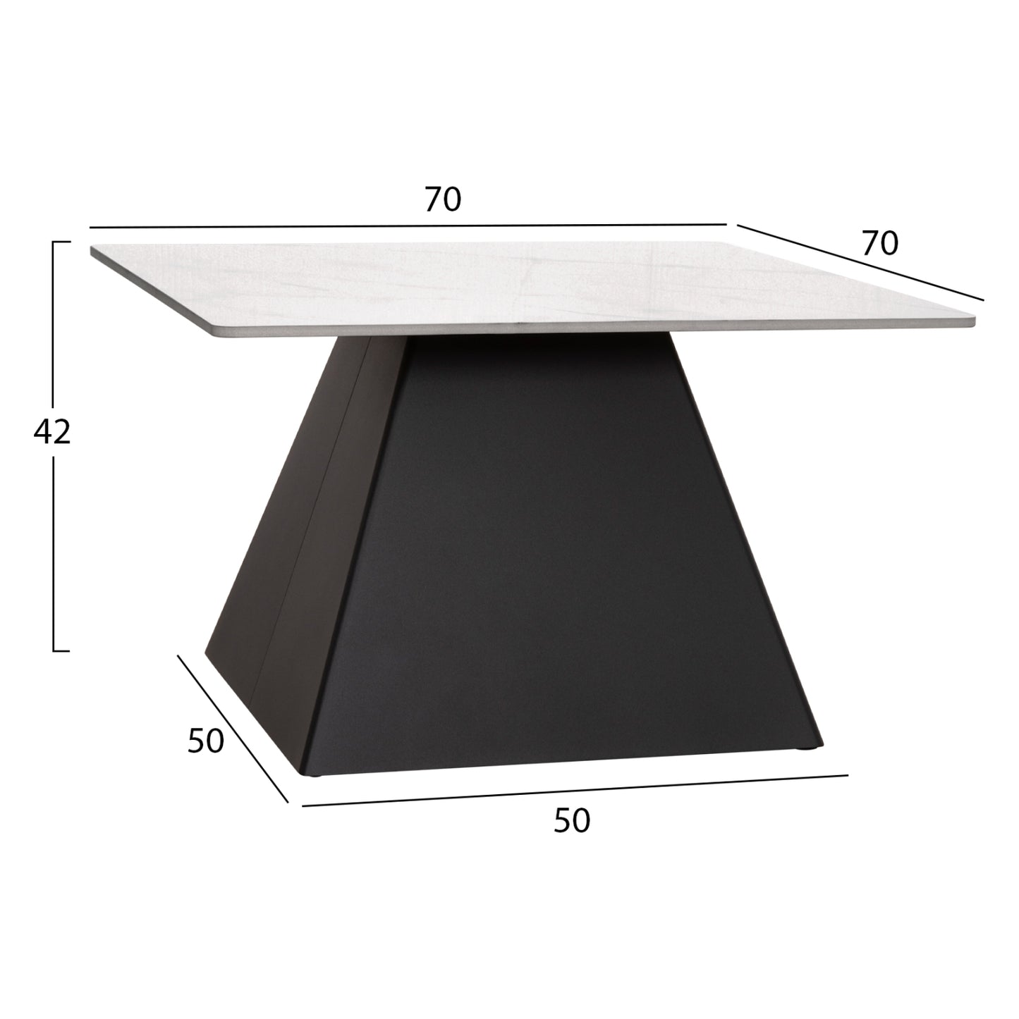 ΣΕΤ 2 ΤΡΑΠΕΖΙΑ ΣΑΛΟΝΙΟΥ QUBER(X) HM18311.02 SINTERED STONE ΤΕΤΡΑΓΩΝΟ--ΒΑΣΕΙΣ ΜΑΥΡΕΣ