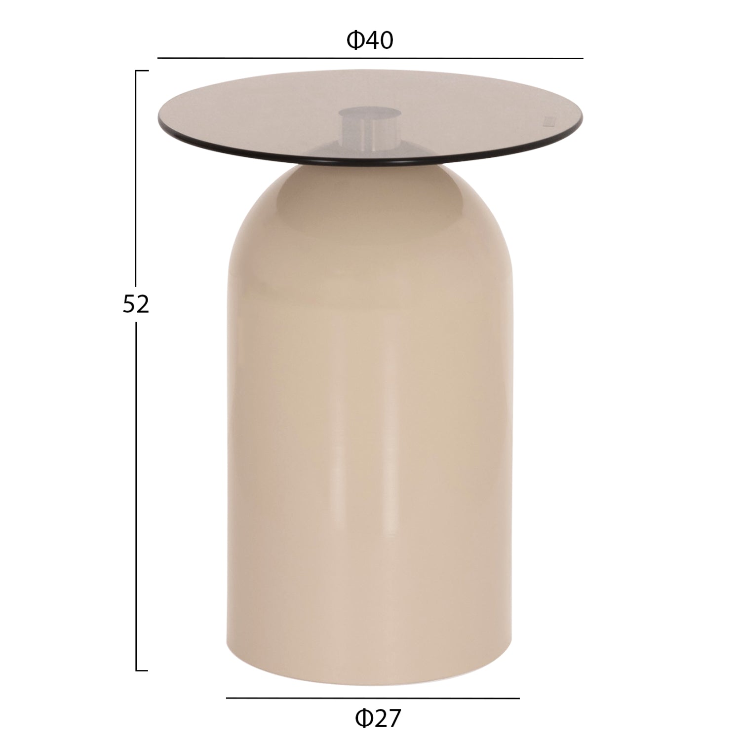 ΣΕΤ 2 ΤΡΑΠΕΖΙΑ ΣΑΛΟΝΙΟΥ BELLINS HM18314.04 ΜΠΕΖ ΜΕΤΑΛ.ΒΑΣΕΙΣ--ΓΥΑΛΙ Φ50εκ & Φ40εκ