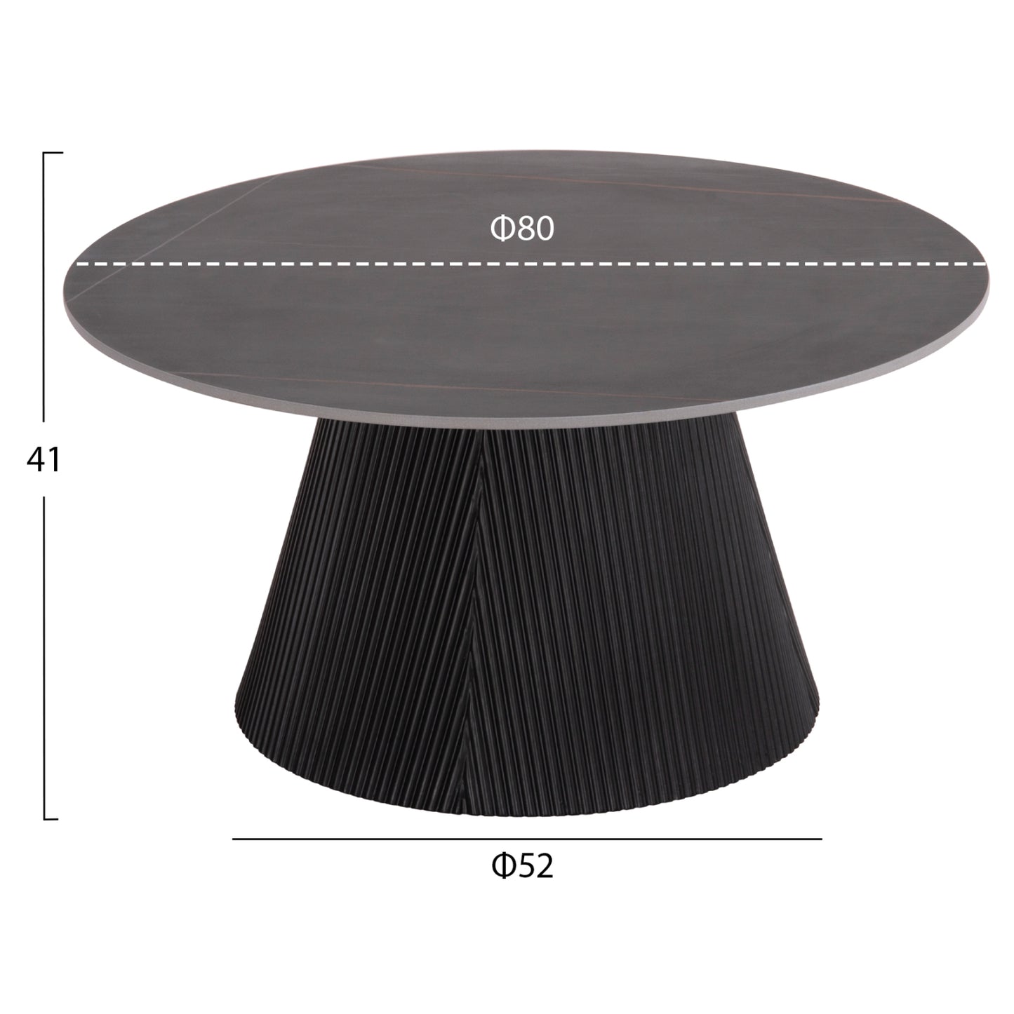 ΣΕΤ 2ΤΜΧ ΤΡΑΠΕΖΙΑ ΣΑΛΟΝΙΟΥ DUNCAN HM21081 MDF ΚΑΙ ΚΕΡΑΜΙΚΟ TOP Φ80εκ & Φ45εκ