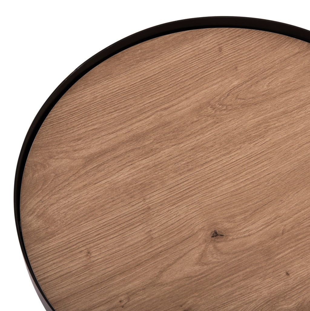 ΣΕΤ 2ΤΜΧ ΤΡΑΠΕΖΙΑ ΣΑΛΟΝΙΟΥ DUNCAN HM21081 MDF ΚΑΙ ΚΕΡΑΜΙΚΟ TOP Φ80εκ & Φ45εκ