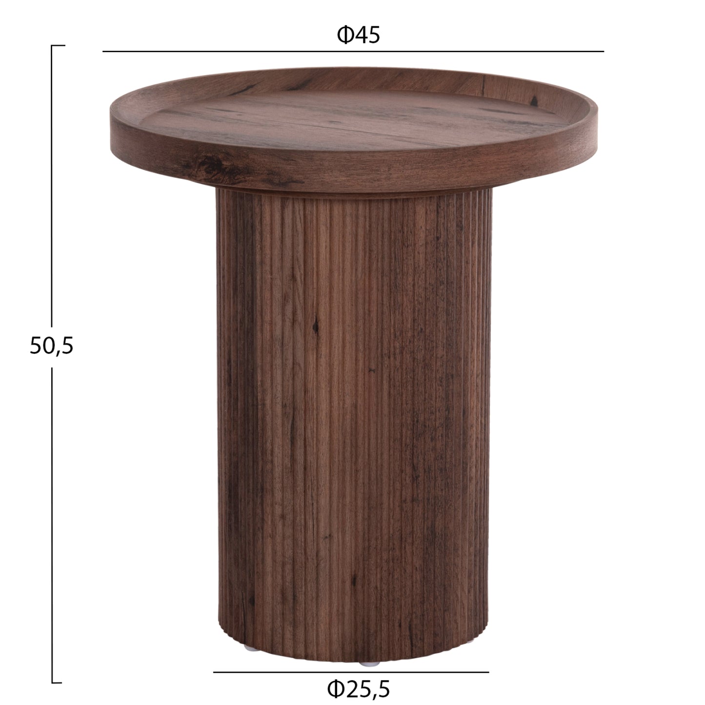 ΣΕΤ 2ΤΜΧ ΤΡΑΠΕΖΙΑ ΣΑΛΟΝΙΟΥ MARGON HM21084 MDF ΣΚΟΥΡΟ ΚΑΦΕ Φ80εκ & Φ45εκ