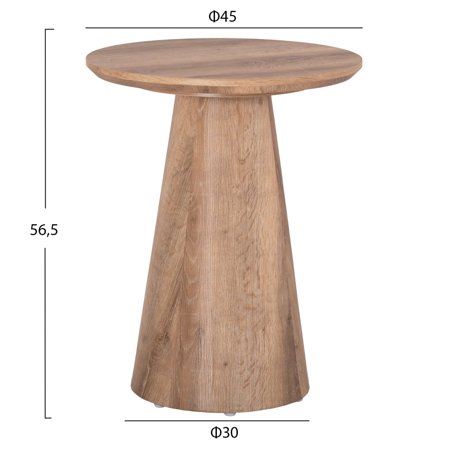 ΣΕΤ 2ΤΜΧ ΤΡΑΠΕΖΙΑ ΣΑΛΟΝΙΟΥ KARAN HM21085 MDF ΦΥΣΙΚΟ ΞΥΛΟΥ Φ80εκ & Φ45εκ