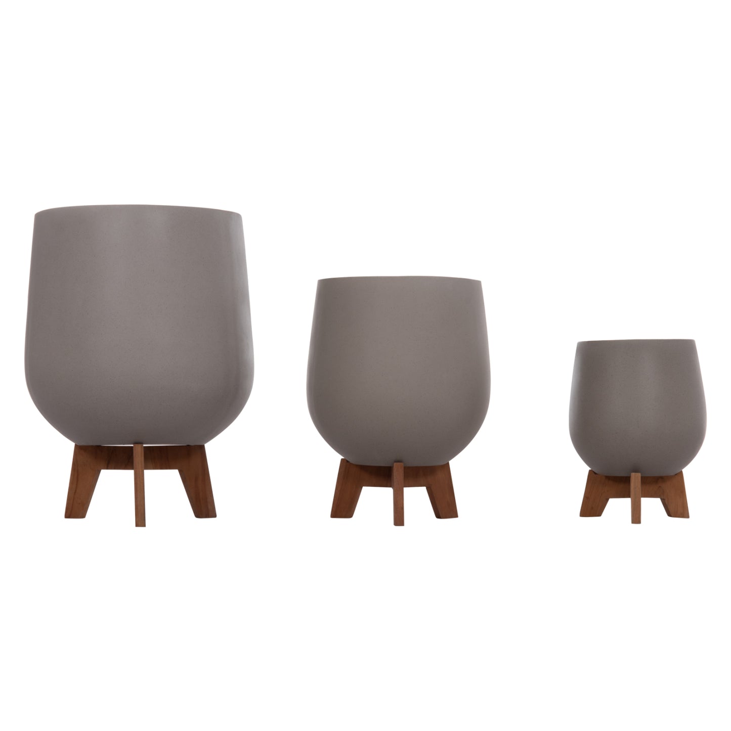 ΣΕΤ 3 ΓΛΑΣΤΡΕΣ ΜΕ TEAK ΒΑΣΕΙΣ TRYLL HM4681.03 FIBER CEMENT--ΓΚΡΙ