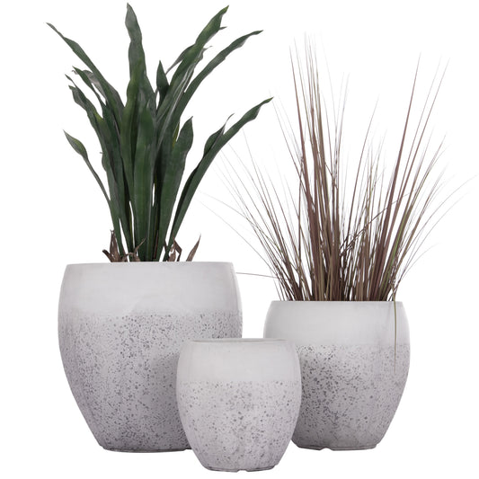 ΣΕΤ 3ΤΜΧ ΓΛΑΣΤΡΕΣ ΣΕΙΡΑ GARDENER HM4718 FIBERCLAY ΛΕΥΚΟ Φ55x54Υεκ