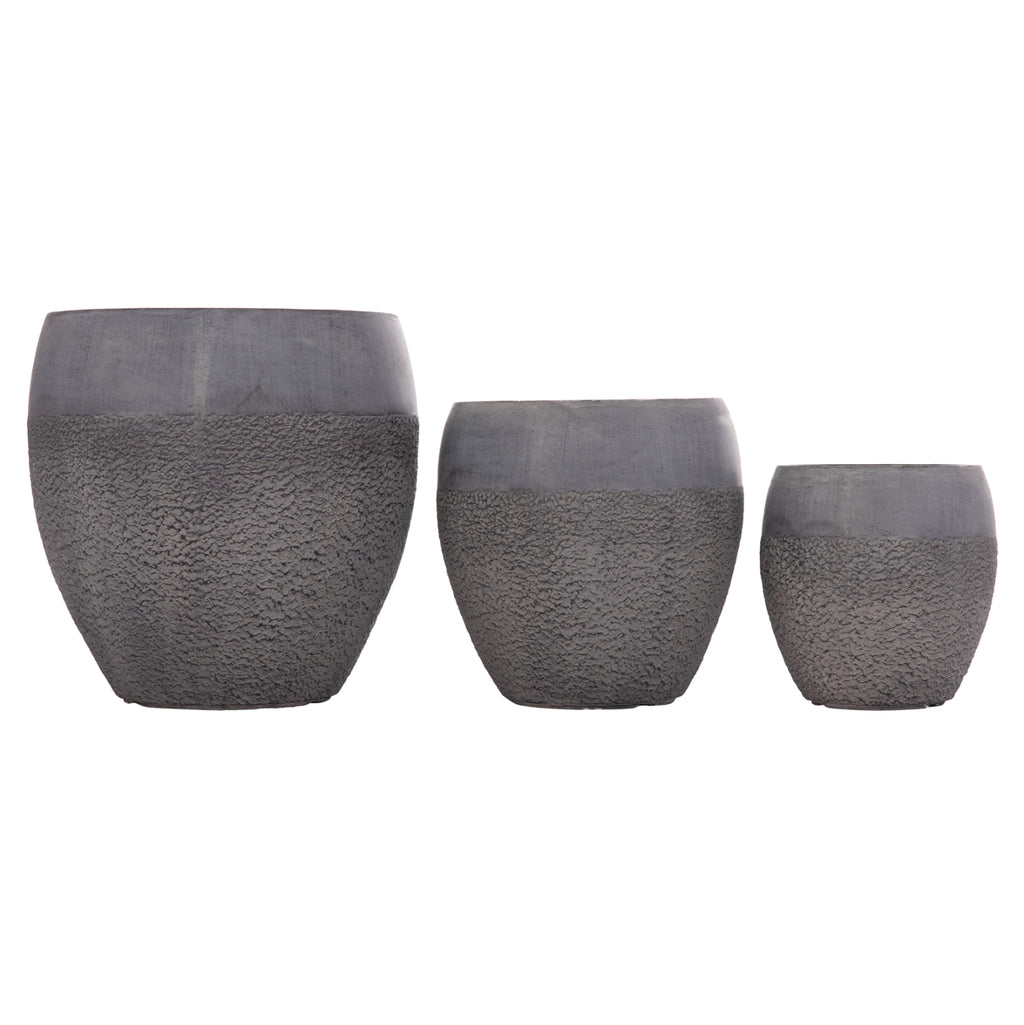 ΣΕΤ 3ΤΜΧ ΓΛΑΣΤΡΕΣ ΣΕΙΡΑ GARDENER HM4725 FIBERCLAY-ΣΕ ΣΚΟΥΡΟ CEMENT ΧΡΩΜΑ Φ55x54Υεκ