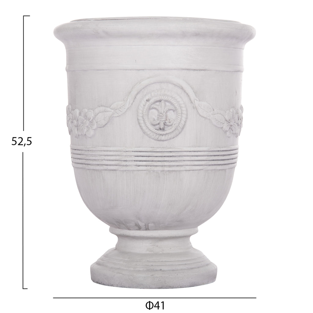ΣΕΤ 3ΤΜΧ ΓΛΑΣΤΡΕΣ ΜΕ ΑΝΑΓΛΥΦΟ GARDENER HM4729 FIBERCLAY-ΣΕ ΥΠΟΛΕΥΚΟ Φ58x72.5Υεκ