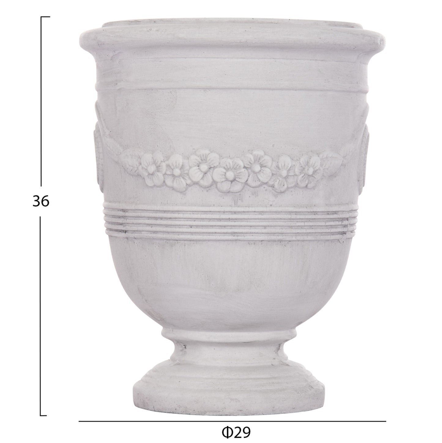 ΣΕΤ 3ΤΜΧ ΓΛΑΣΤΡΕΣ ΜΕ ΑΝΑΓΛΥΦΟ GARDENER HM4729 FIBERCLAY-ΣΕ ΥΠΟΛΕΥΚΟ Φ58x72.5Υεκ