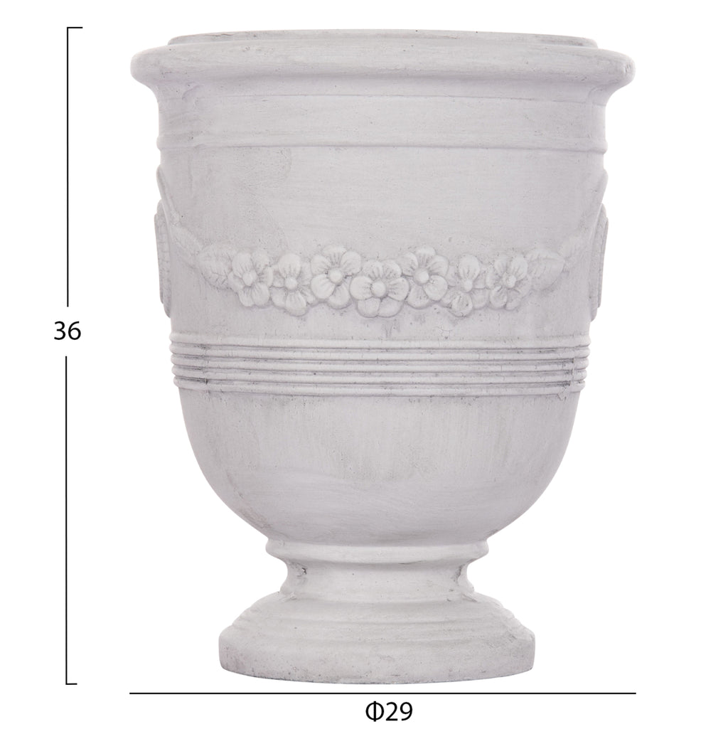 ΣΕΤ 3ΤΜΧ ΓΛΑΣΤΡΕΣ ΜΕ ΑΝΑΓΛΥΦΟ GARDENER HM4729 FIBERCLAY-ΣΕ ΥΠΟΛΕΥΚΟ Φ58x72.5Υεκ