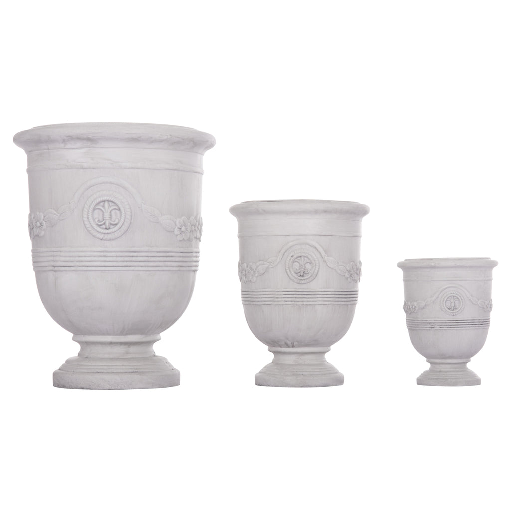 ΣΕΤ 3ΤΜΧ ΓΛΑΣΤΡΕΣ ΜΕ ΑΝΑΓΛΥΦΟ GARDENER HM4729 FIBERCLAY-ΣΕ ΥΠΟΛΕΥΚΟ Φ58x72.5Υεκ