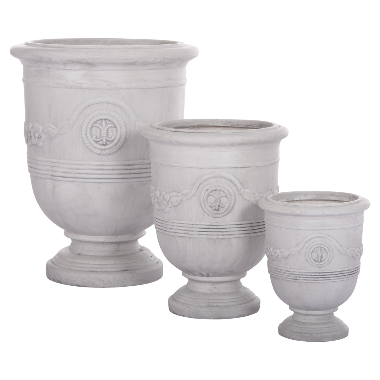 ΣΕΤ 3ΤΜΧ ΓΛΑΣΤΡΕΣ ΜΕ ΑΝΑΓΛΥΦΟ GARDENER HM4729 FIBERCLAY-ΣΕ ΥΠΟΛΕΥΚΟ Φ58x72.5Υεκ