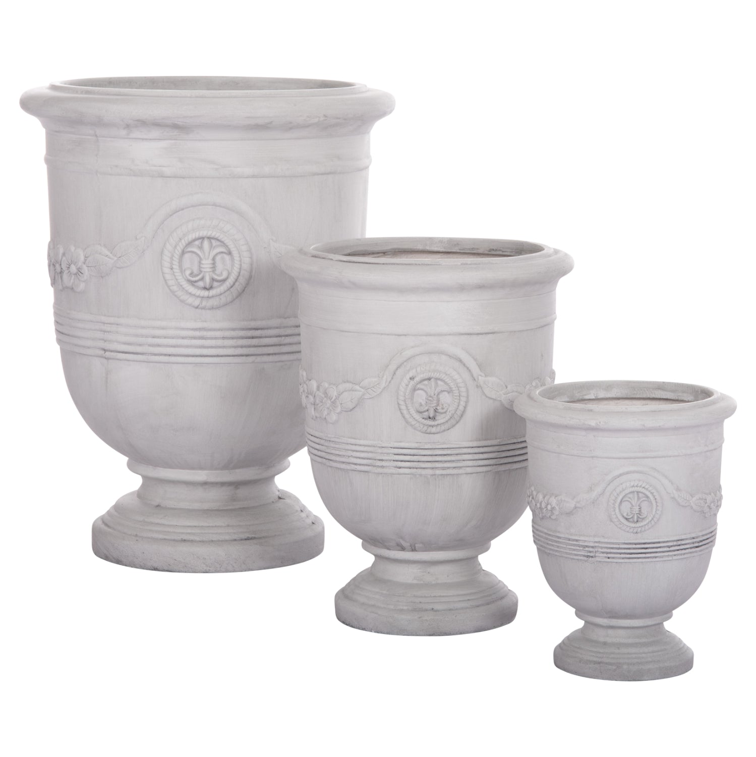 ΣΕΤ 3ΤΜΧ ΓΛΑΣΤΡΕΣ ΜΕ ΑΝΑΓΛΥΦΟ GARDENER HM4729 FIBERCLAY-ΣΕ ΥΠΟΛΕΥΚΟ Φ58x72.5Υεκ