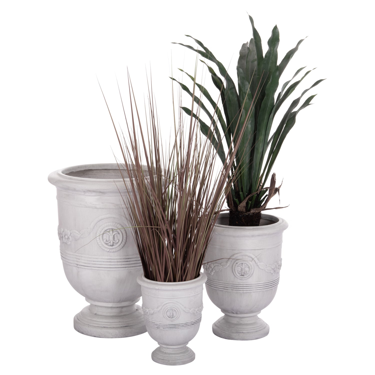 ΣΕΤ 3ΤΜΧ ΓΛΑΣΤΡΕΣ ΜΕ ΑΝΑΓΛΥΦΟ GARDENER HM4729 FIBERCLAY-ΣΕ ΥΠΟΛΕΥΚΟ Φ58x72.5Υεκ