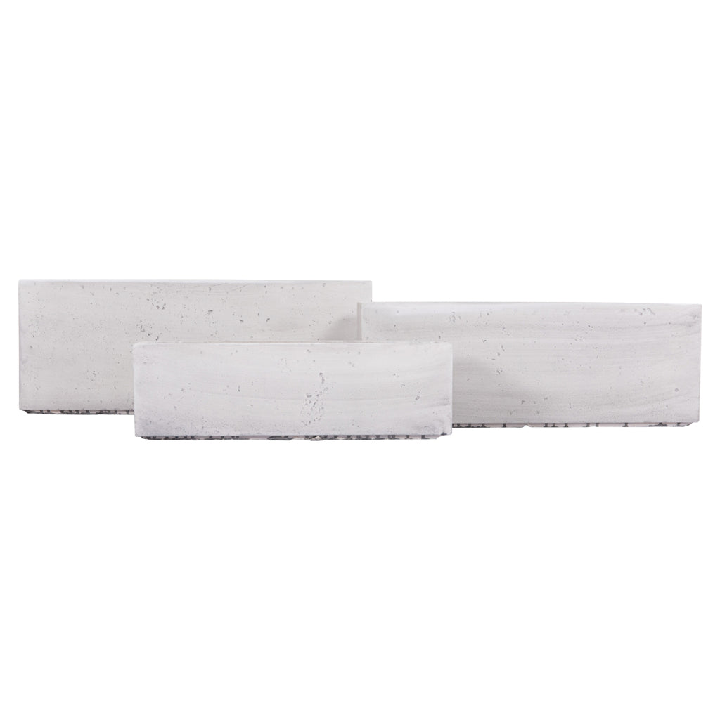 ΣΕΤ 3ΤΜΧ ΓΛΑΣΤΡΕΣ ΟΡΘΟΓΩΝΙΕΣ GARDENER HM4723 FIBERCLAY ΓΚΡΙ CEMENT 81x30x30Υεκ.