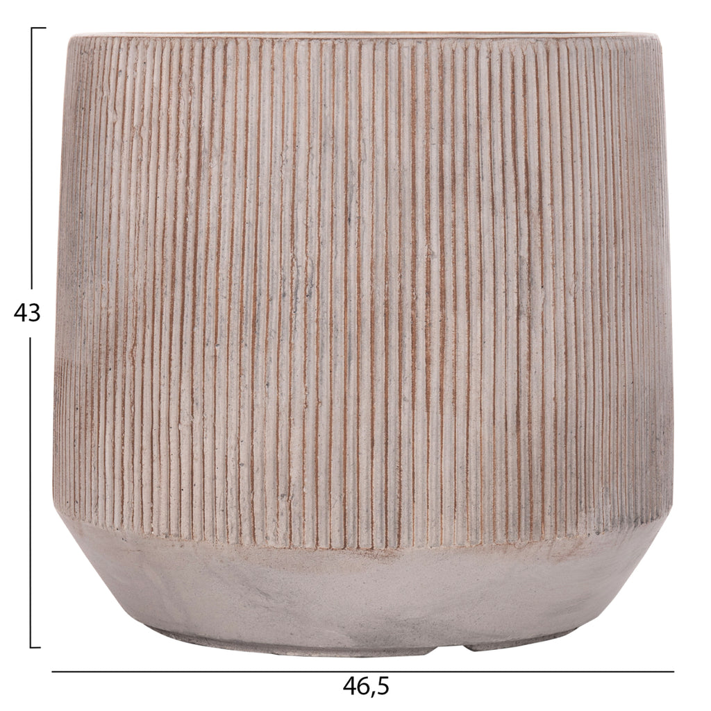 ΣΕΤ 3ΤΜΧ ΓΛΑΣΤΡΕΣ ΣΤΡΟΓΓΥΛΕΣ ΣΕΙΡΑ GARDENER HM4724 FIBERCLAY-ΧΡΩΜΑ CEMENT Φ55x55Υεκ