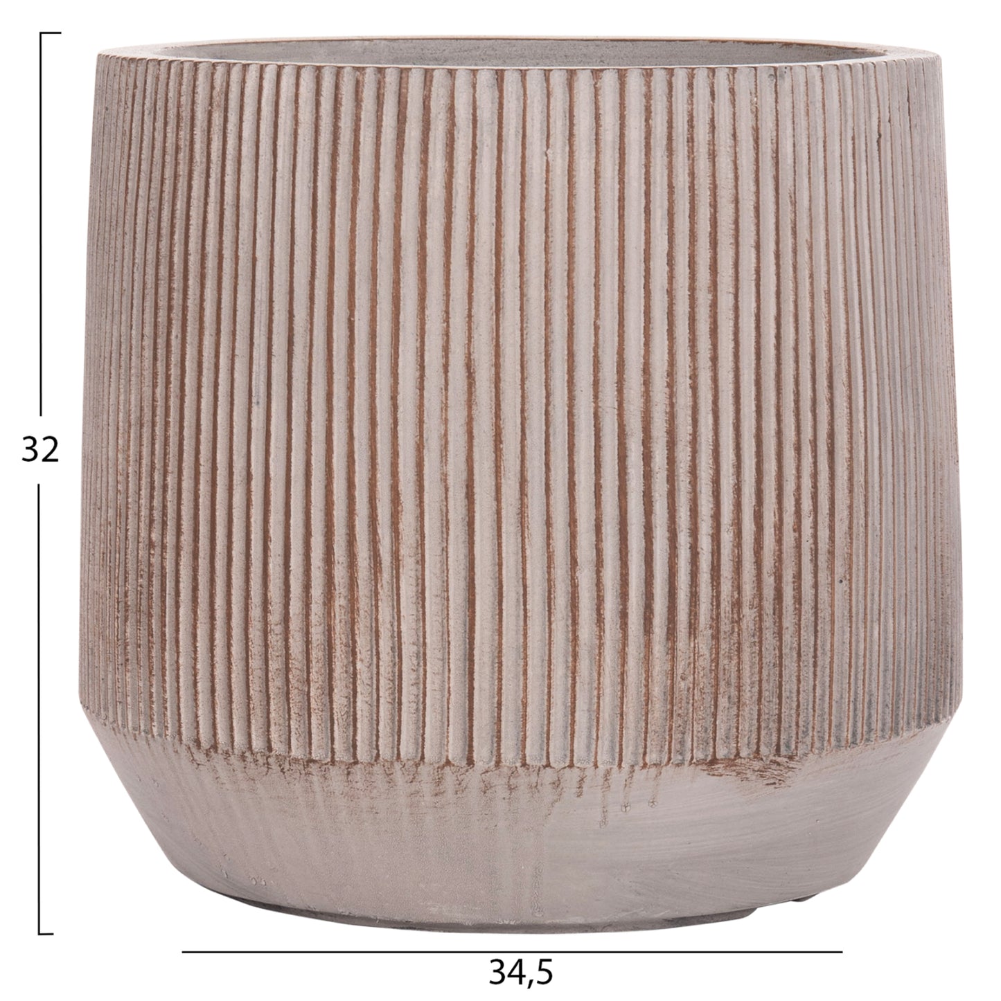 ΣΕΤ 3ΤΜΧ ΓΛΑΣΤΡΕΣ ΣΤΡΟΓΓΥΛΕΣ ΣΕΙΡΑ GARDENER HM4724 FIBERCLAY-ΧΡΩΜΑ CEMENT Φ55x55Υεκ