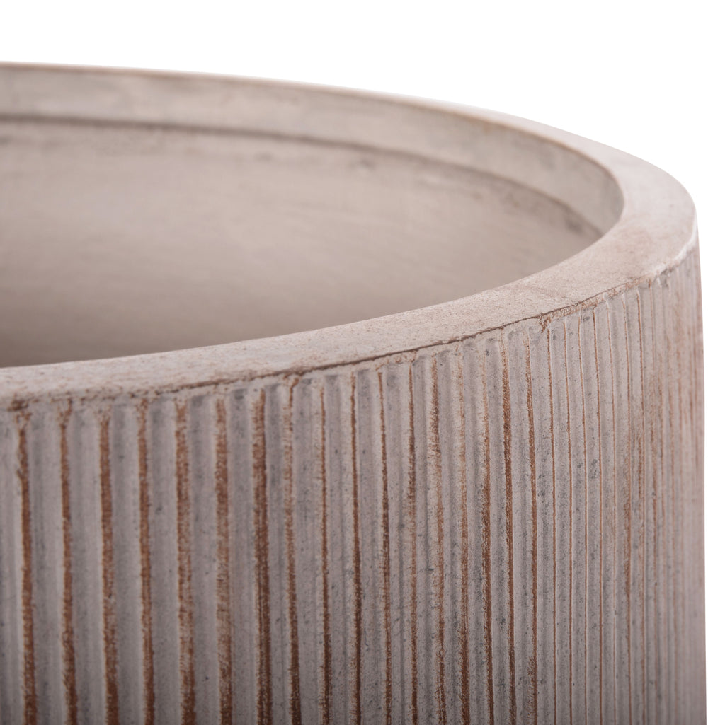 ΣΕΤ 3ΤΜΧ ΓΛΑΣΤΡΕΣ ΣΤΡΟΓΓΥΛΕΣ ΣΕΙΡΑ GARDENER HM4724 FIBERCLAY-ΧΡΩΜΑ CEMENT Φ55x55Υεκ