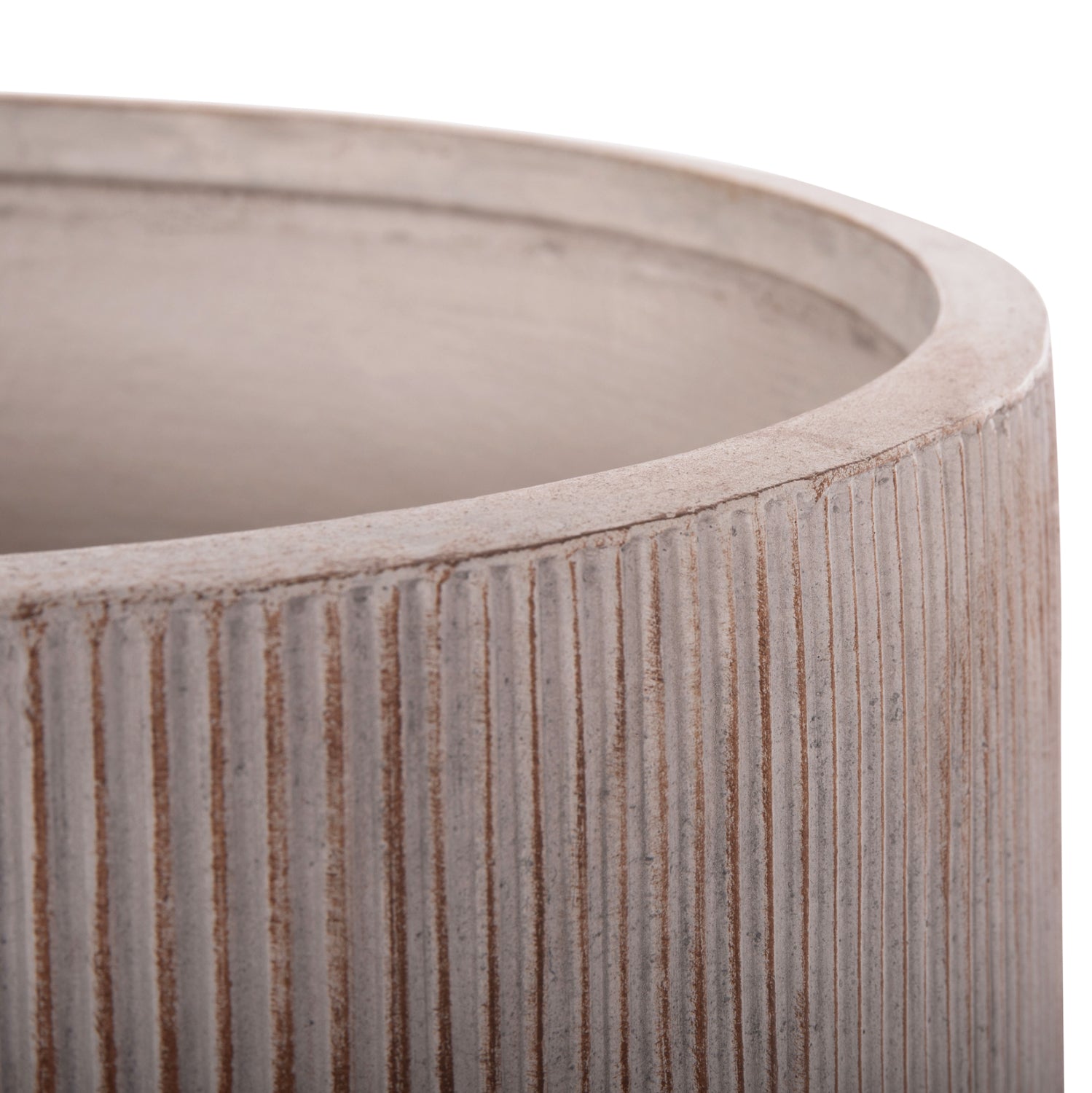 ΣΕΤ 3ΤΜΧ ΓΛΑΣΤΡΕΣ ΣΤΡΟΓΓΥΛΕΣ ΣΕΙΡΑ GARDENER HM4724 FIBERCLAY-ΧΡΩΜΑ CEMENT Φ55x55Υεκ