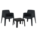 ΣΕΤ 3ΤΜΧ ΠΟΛΥΠΡΟΠΥΛΕΝΙΟΥ SLEEK HM21267.02 ΤΡΑΠΕΖΑΚΙ & 2 ΠΟΛΥΘΡΟΝΕΣ-ΜΑΥΡΟ