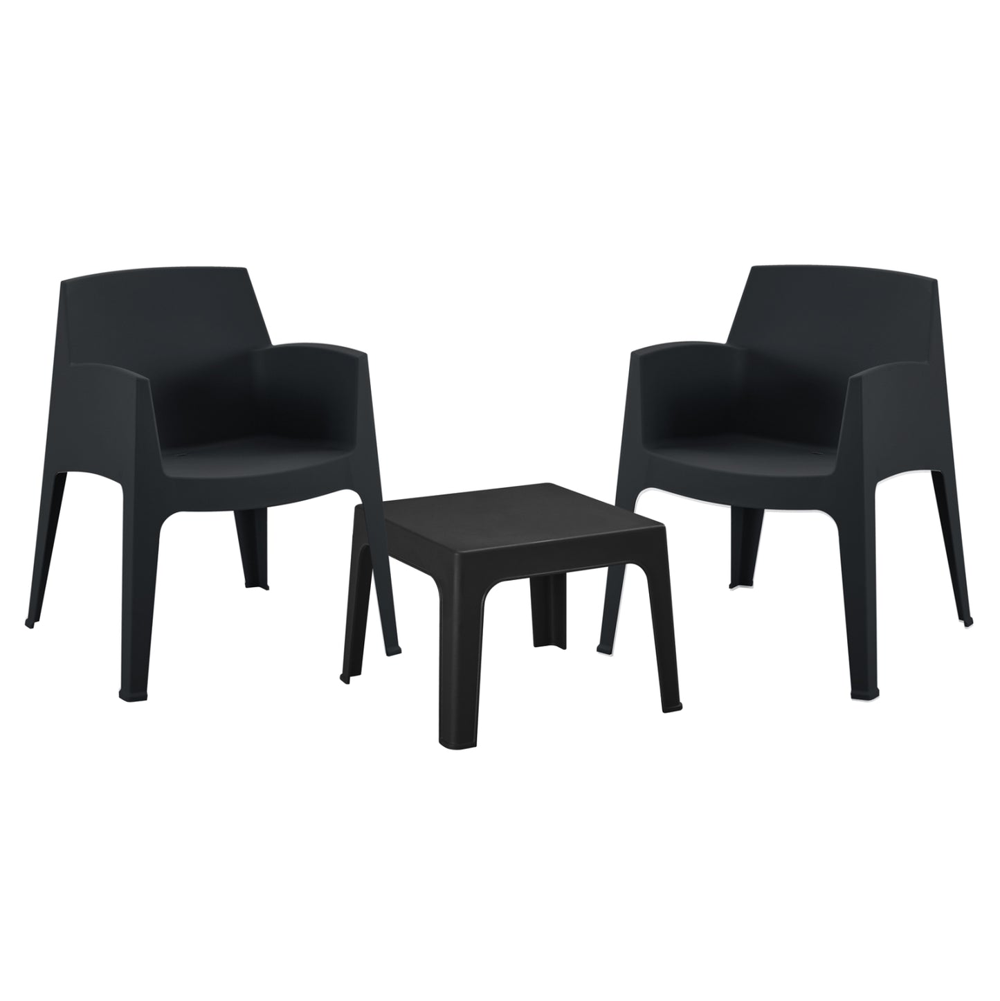 ΣΕΤ 3ΤΜΧ ΠΟΛΥΠΡΟΠΥΛΕΝΙΟΥ SLEEK HM21267.02 ΤΡΑΠΕΖΑΚΙ & 2 ΠΟΛΥΘΡΟΝΕΣ-ΜΑΥΡΟ