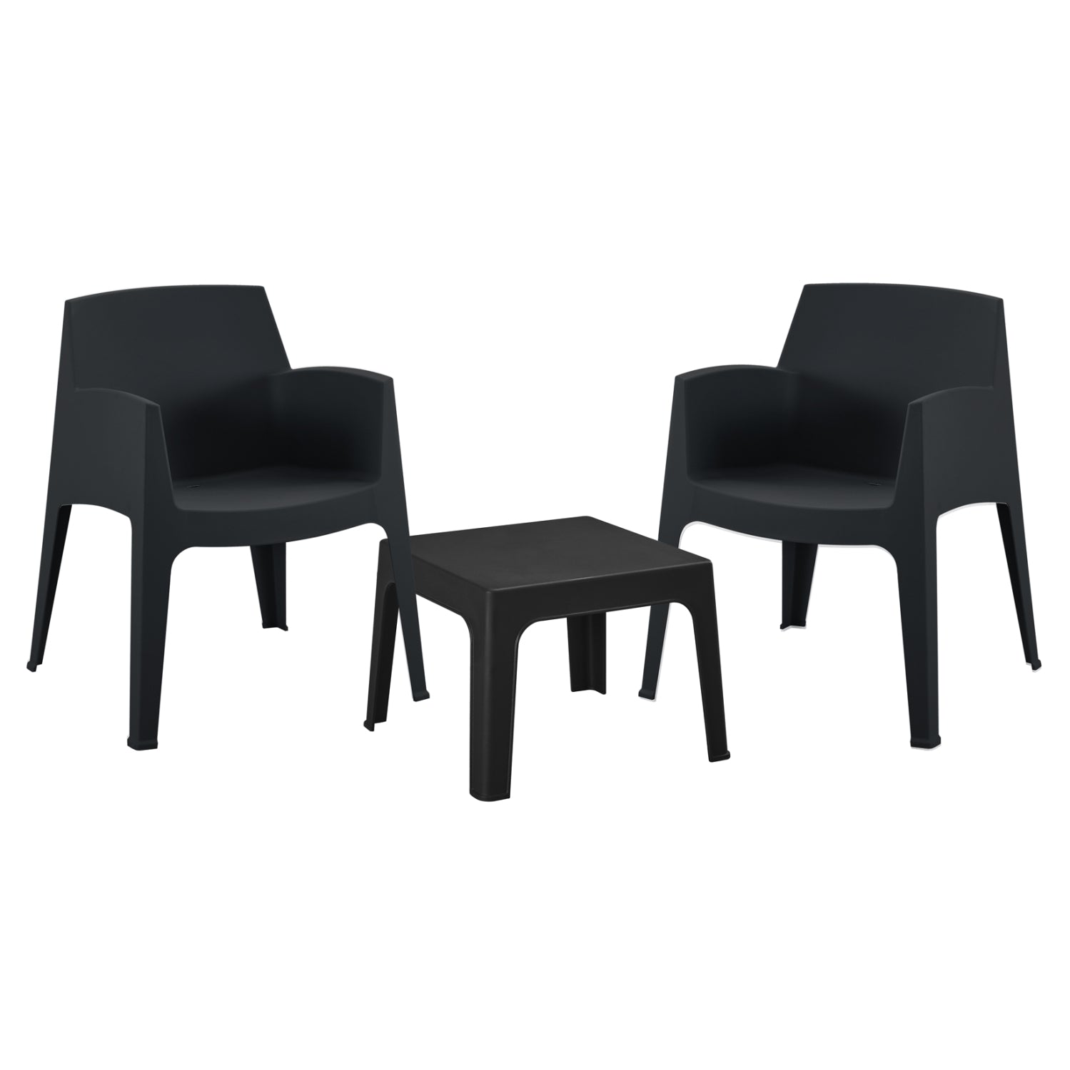 ΣΕΤ 3ΤΜΧ ΠΟΛΥΠΡΟΠΥΛΕΝΙΟΥ SLEEK HM21267.02 ΤΡΑΠΕΖΑΚΙ & 2 ΠΟΛΥΘΡΟΝΕΣ-ΜΑΥΡΟ