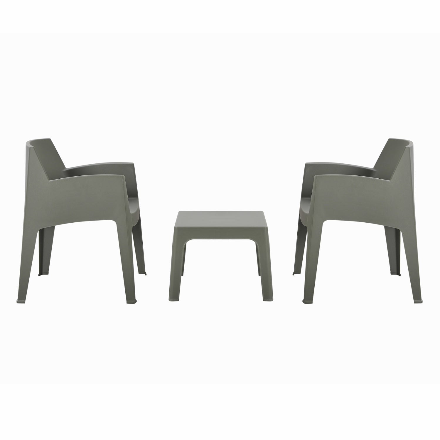 ΣΕΤ 3ΤΜΧ ΠΟΛΥΠΡΟΠΥΛΕΝΙΟΥ SLEEK HM21267.05 ΤΡΑΠΕΖΑΚΙ & 2 ΠΟΛΥΘΡΟΝΕΣ-DARK OLIVE GREEN