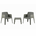 ΣΕΤ 3ΤΜΧ ΠΟΛΥΠΡΟΠΥΛΕΝΙΟΥ SLEEK HM21267.05 ΤΡΑΠΕΖΑΚΙ & 2 ΠΟΛΥΘΡΟΝΕΣ-DARK OLIVE GREEN