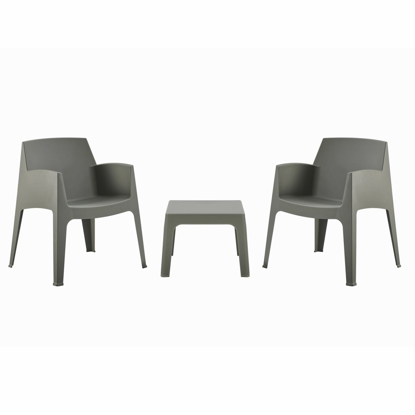 ΣΕΤ 3ΤΜΧ ΠΟΛΥΠΡΟΠΥΛΕΝΙΟΥ SLEEK HM21267.05 ΤΡΑΠΕΖΑΚΙ & 2 ΠΟΛΥΘΡΟΝΕΣ-DARK OLIVE GREEN