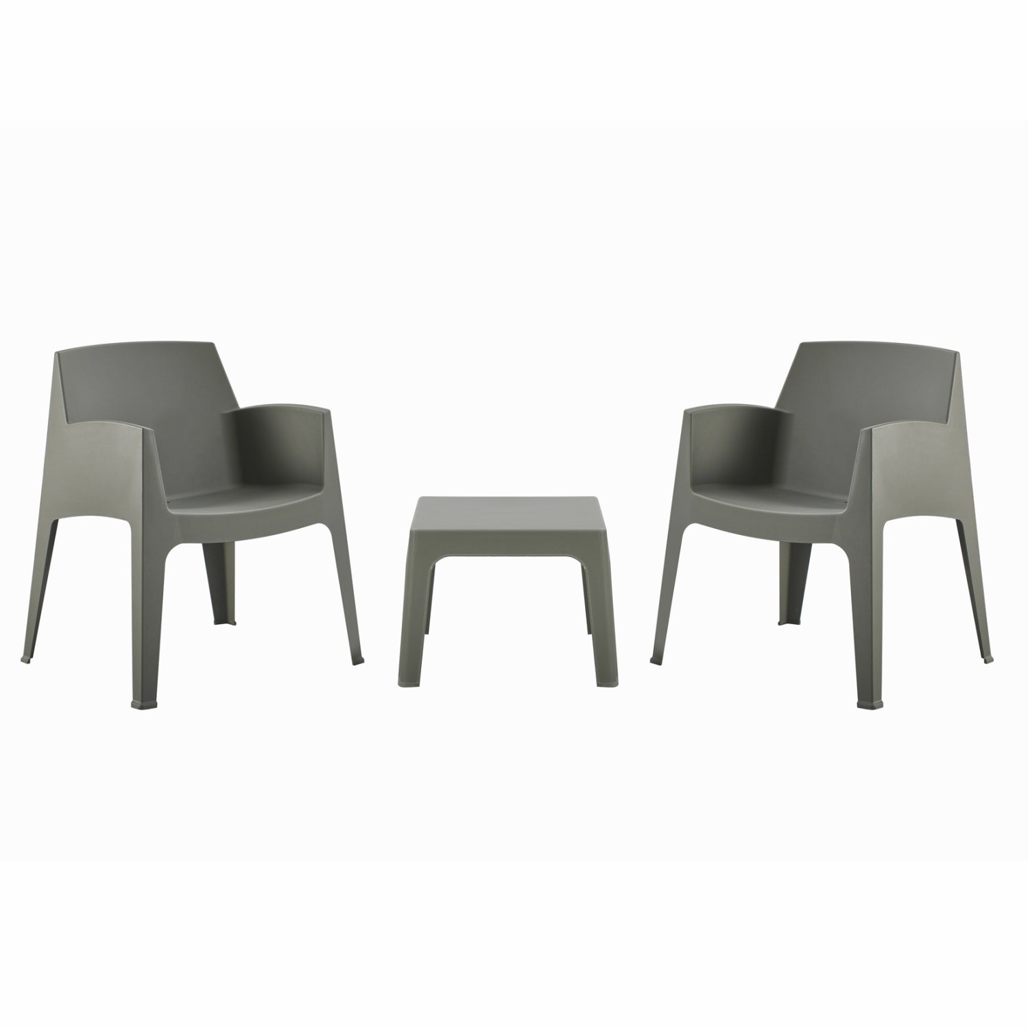ΣΕΤ 3ΤΜΧ ΠΟΛΥΠΡΟΠΥΛΕΝΙΟΥ SLEEK HM21267.05 ΤΡΑΠΕΖΑΚΙ & 2 ΠΟΛΥΘΡΟΝΕΣ-DARK OLIVE GREEN