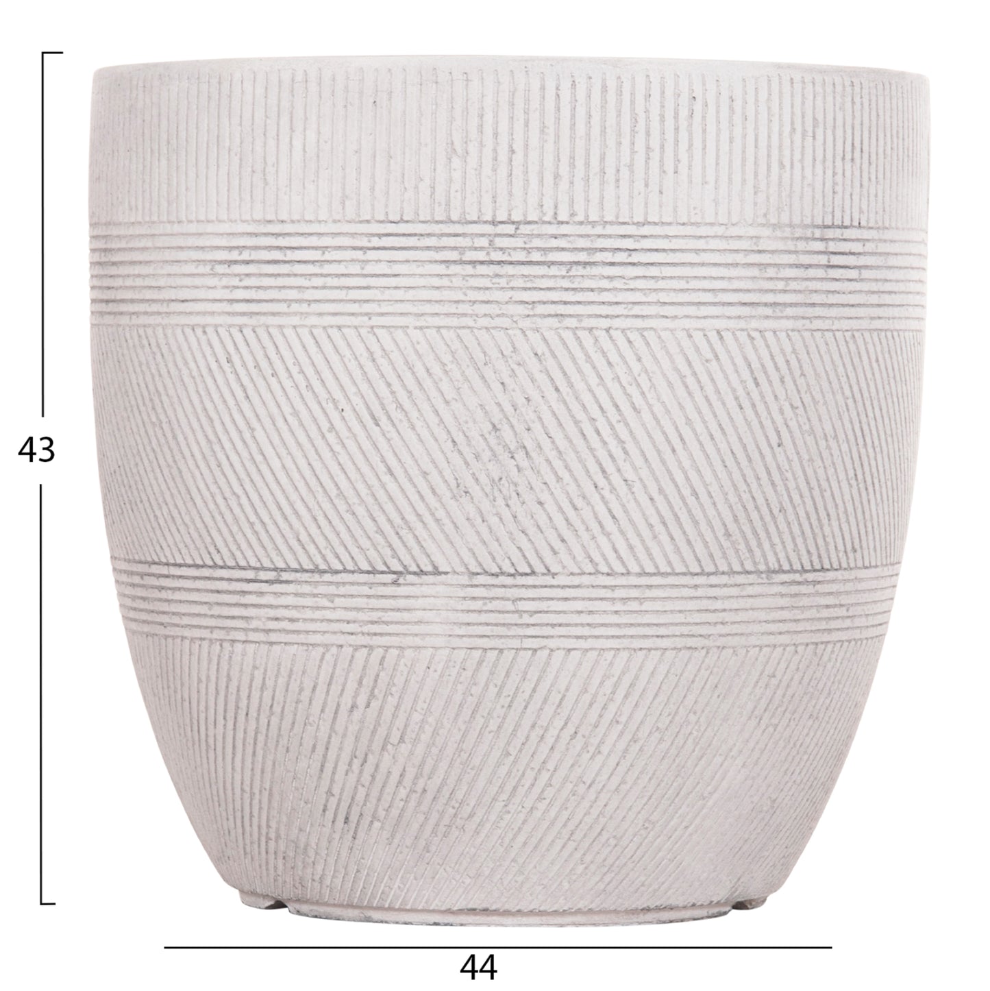 ΣΕΤ 4ΤΜΧ ΓΛΑΣΤΡΕΣ ΣΤΡΟΓΓΥΛΕΣ ΣΕΙΡΑ GARDENER HM4719 FIBERCLAY-ΧΡΩΜΑ CEMENT Φ44x43Υεκ