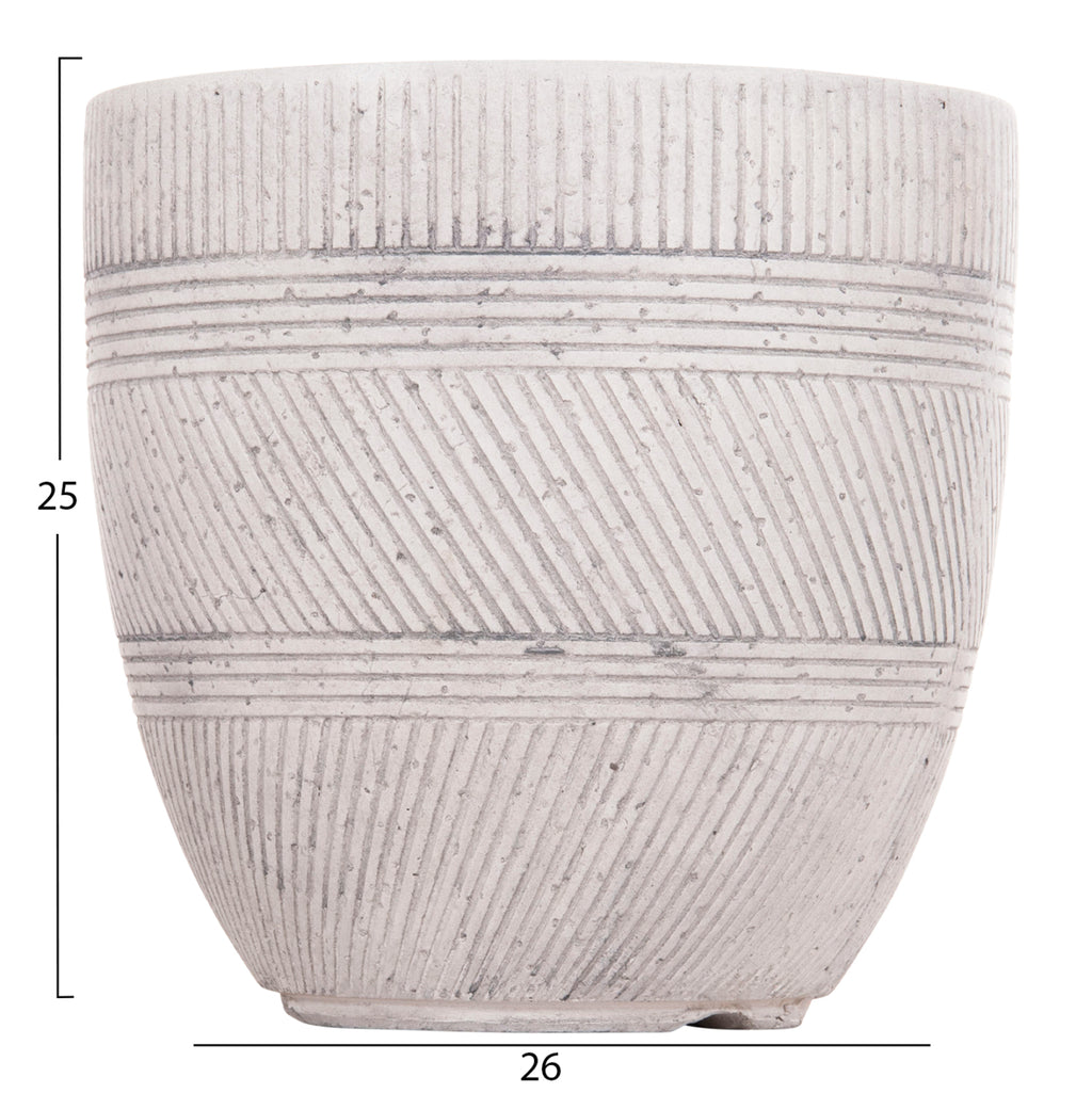 ΣΕΤ 4ΤΜΧ ΓΛΑΣΤΡΕΣ ΣΤΡΟΓΓΥΛΕΣ ΣΕΙΡΑ GARDENER HM4719 FIBERCLAY-ΧΡΩΜΑ CEMENT Φ44x43Υεκ