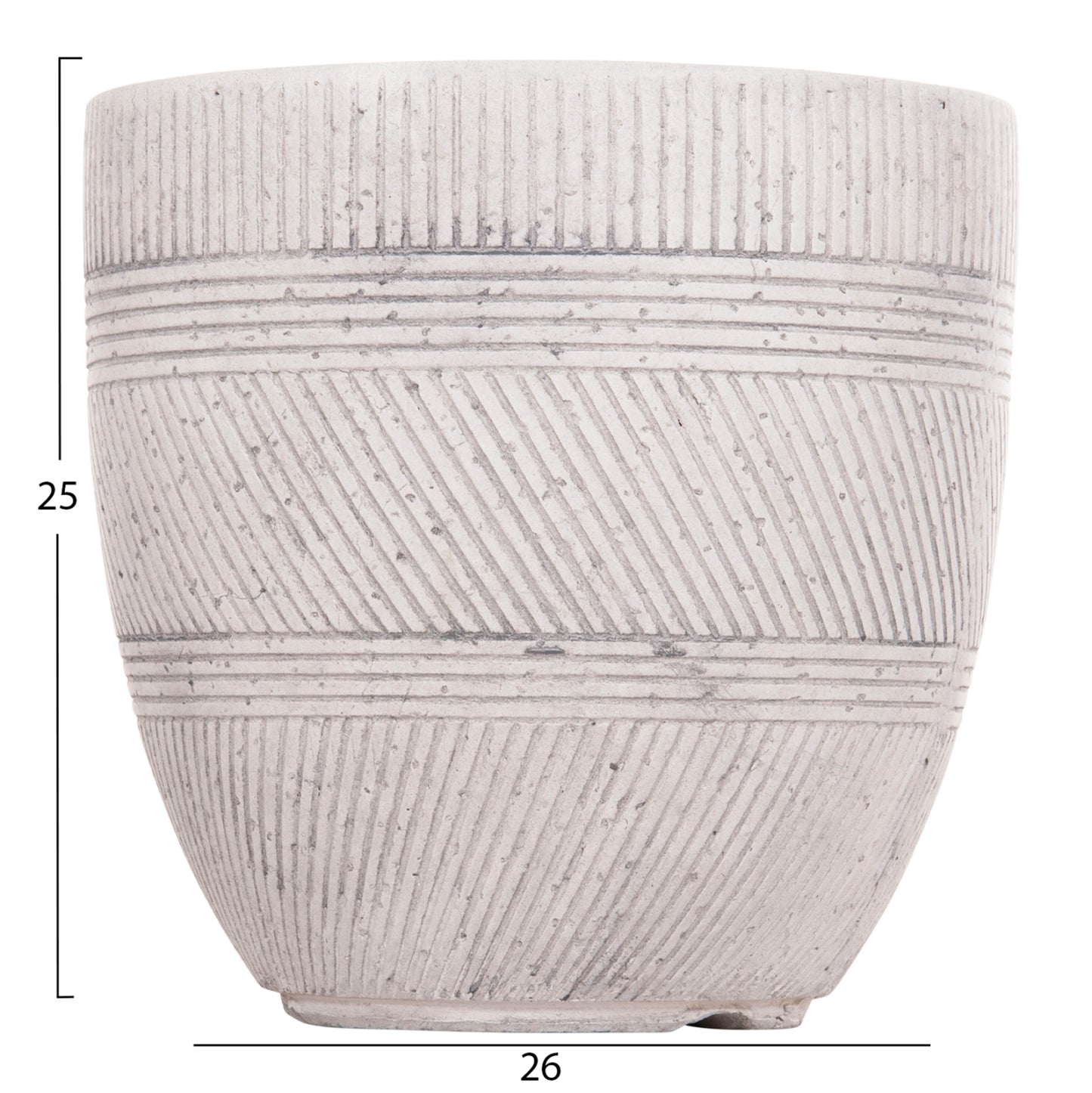 ΣΕΤ 4ΤΜΧ ΓΛΑΣΤΡΕΣ ΣΤΡΟΓΓΥΛΕΣ ΣΕΙΡΑ GARDENER HM4719 FIBERCLAY-ΧΡΩΜΑ CEMENT Φ44x43Υεκ