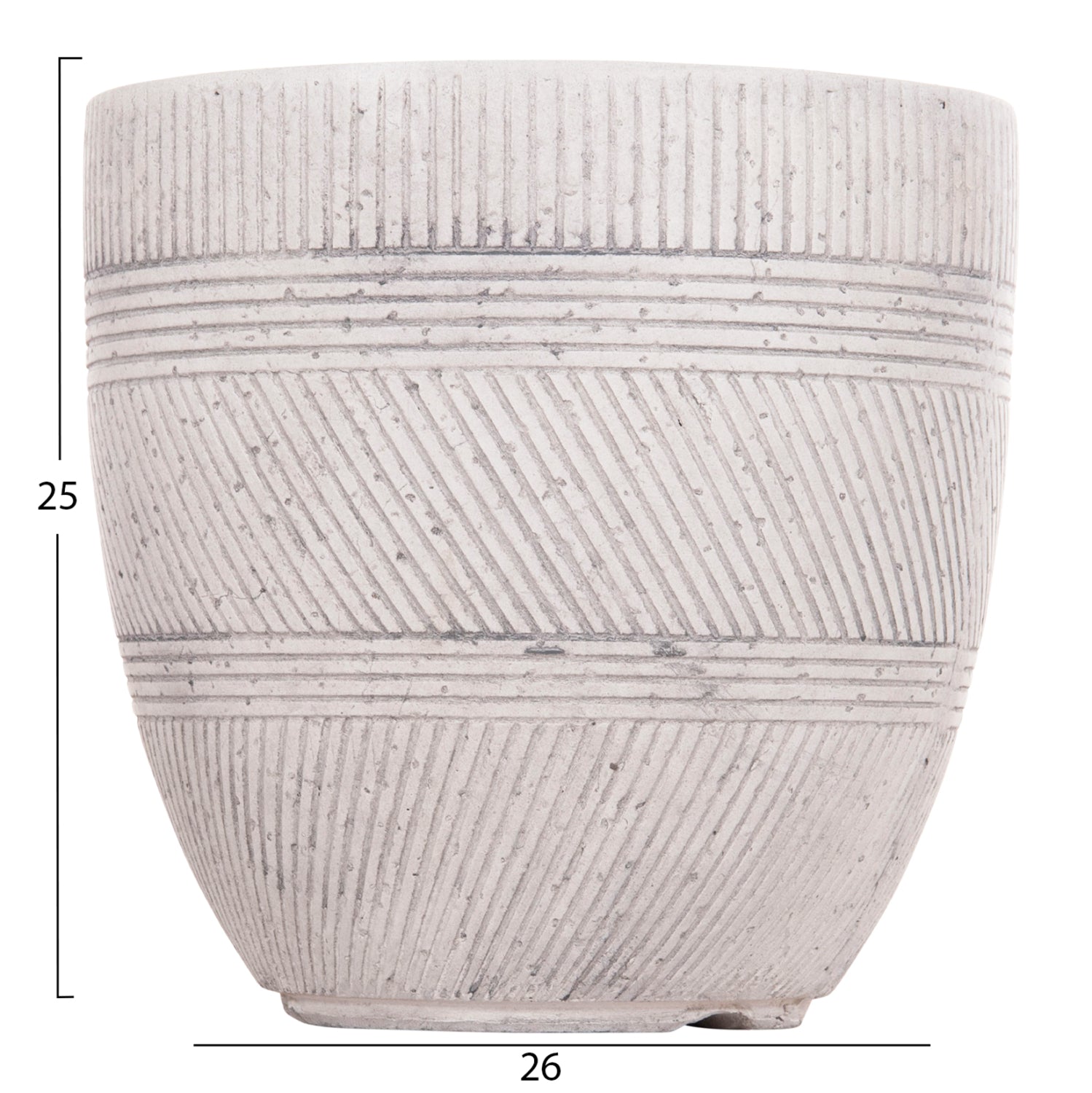 ΣΕΤ 4ΤΜΧ ΓΛΑΣΤΡΕΣ ΣΤΡΟΓΓΥΛΕΣ ΣΕΙΡΑ GARDENER HM4719 FIBERCLAY-ΧΡΩΜΑ CEMENT Φ44x43Υεκ