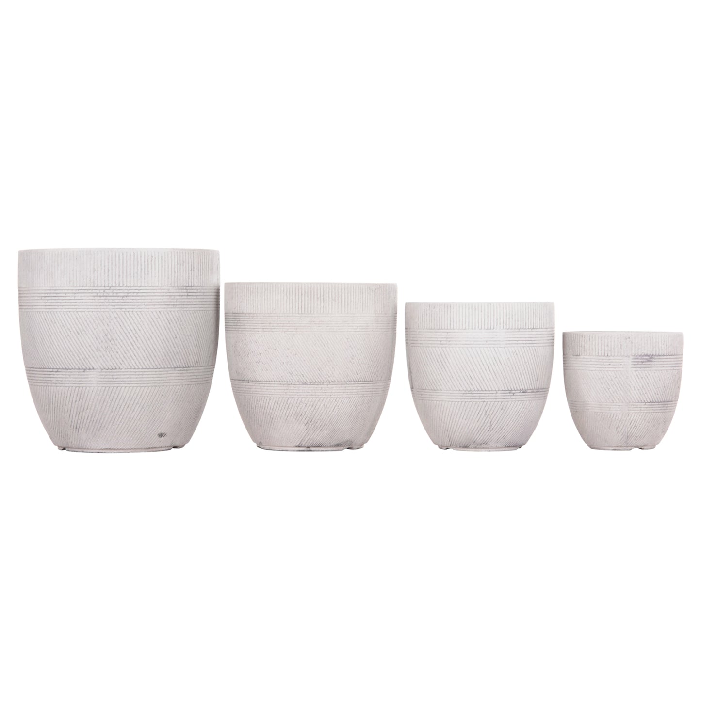 ΣΕΤ 4ΤΜΧ ΓΛΑΣΤΡΕΣ ΣΤΡΟΓΓΥΛΕΣ ΣΕΙΡΑ GARDENER HM4719 FIBERCLAY-ΧΡΩΜΑ CEMENT Φ44x43Υεκ