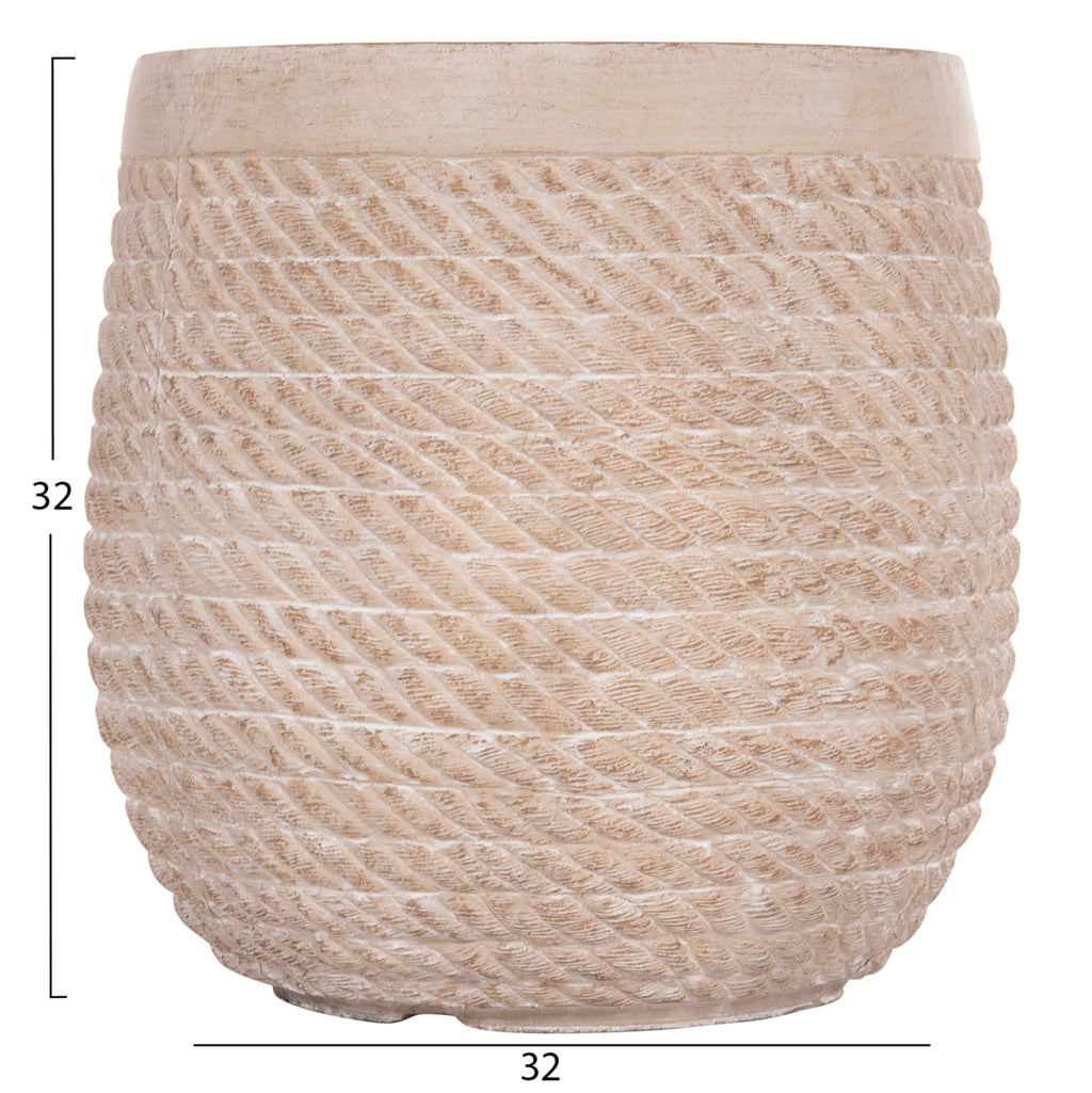 ΣΕΤ 4ΤΜΧ ΓΛΑΣΤΡΕΣ ΣΤΡΟΓΓΥΛΕΣ GARDENER HM4722 FIBERCLAY--IVORY CEMENT Φ54x54Υεκ