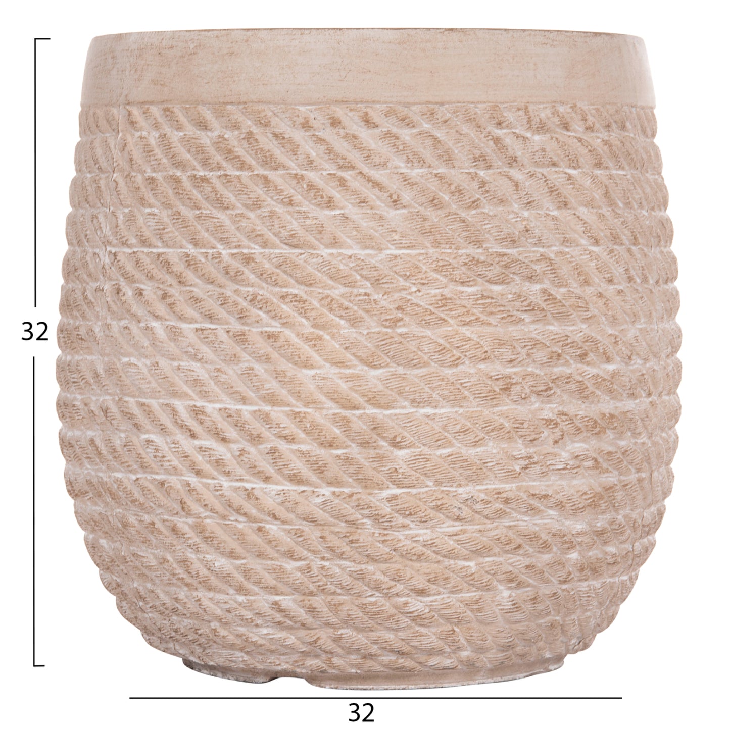 ΣΕΤ 4ΤΜΧ ΓΛΑΣΤΡΕΣ ΣΤΡΟΓΓΥΛΕΣ GARDENER HM4722 FIBERCLAY--IVORY CEMENT Φ54x54Υεκ