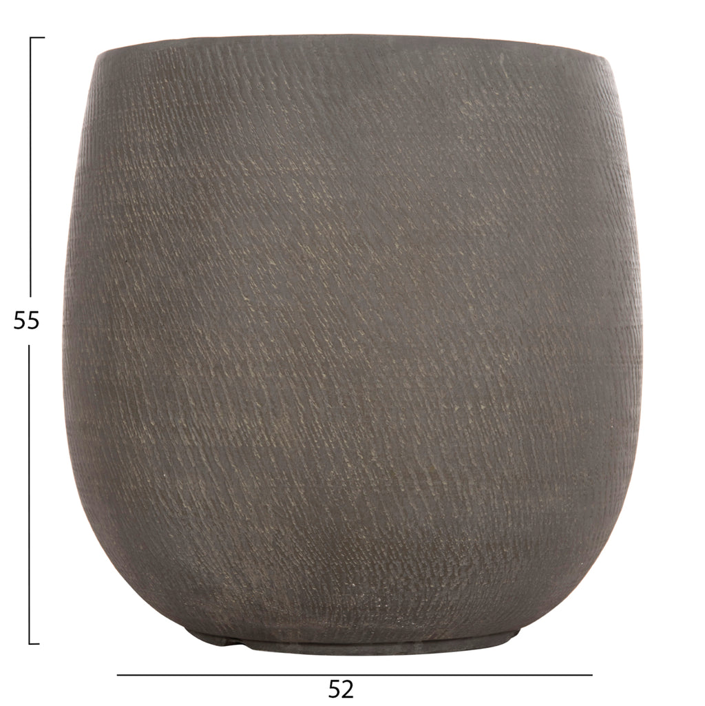 ΣΕΤ 4ΤΜΧ ΓΛΑΣΤΡΕΣ ΣΤΡΟΓΓΥΛΕΣ GARDENER HM4726 FIBERCLAY ΓΚΡΙΖΟΠΡΑΣΙΝΟ Φ52x55Υεκ